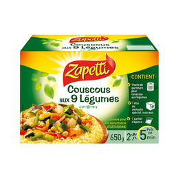 GARBIT Couscous aux 9 légumes saveurs du monde ZAPETTI, boîte de 650g