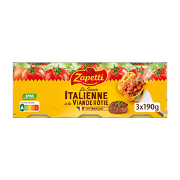 ZAPETTI Sauce tomate Italienne rôtie Les 3 boites de 190g