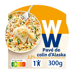 WEIGHT WATCHERS plat cuisiné pavé colin légumes riz: la barquette de 300g