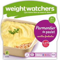 WEIGHT WATCHERS plat cuisiné parmentier poulet/carottes: l'assiette de 300g