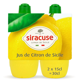 SIRACUSE Jus de citron jaune le pack de 2 bouteilles de 15cl