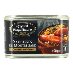 RAYNAL ET ROQUELAURE Salchichas de Montbéliard con Lentejas 400 g