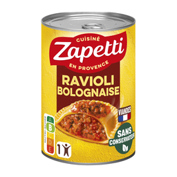 ZAPETTI Ravioli au blé complet sauce bolognaise riche en bœuf français 400 g