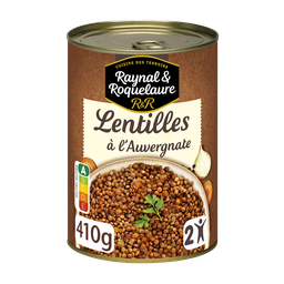 RAYNAL ET ROQUELAURE Lentilles cuisinées à l'Auvergnate 410 g