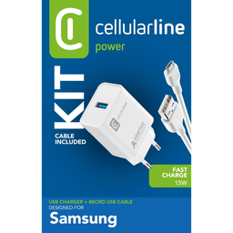 CELLULAR LINE CELLULAR Charge maison rapide MUSB 15W - Blanc