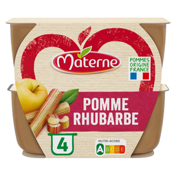 MATERNE Sobremesa de fruta Maçã Ruibarbo 4x100g