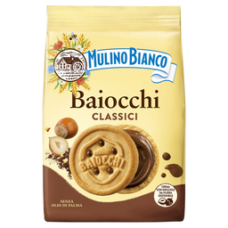 MULINO BIANCO Biscuits Baiocchi fourrés aux noisettes et cacao MULINO BIANCO