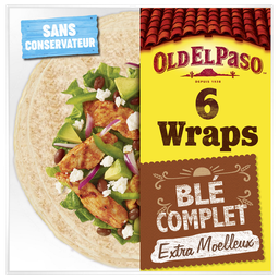 OLD EL PASO Tortillas de trigo integral 6 wraps 350 g