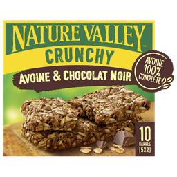 NATURE VALLEY Barres Céréales Crunchy Avoine et Chocolat Noir NATURE VALLEY