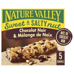 NATURE VALLEY Barres céréales Sweet & Salty Nut chocolat & noix NATURE VALLEY 5x30g