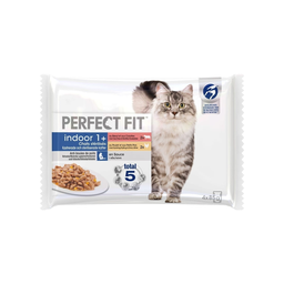 PERFECT FIT Indoor Em Molho Gato De Interior Vaca Frango