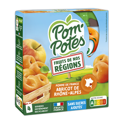 POM'POTES Dessert gourde pomme abricot 4x90g