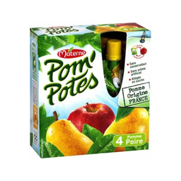 POM'POTES Apple Pear Fruit Pouch 4 x 90 g