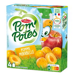 POM'POTES Apple Mirabelle Plum Compote 4x90g