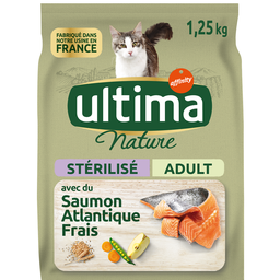 ULTIMA NATURE Croquettes pour chats stérilisés au saumon ULTIMA NATURE, 1,25kg