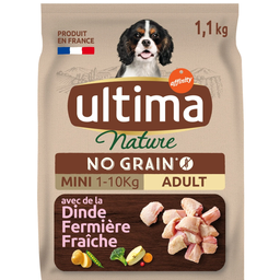 ULTIMA NATURE Croquettes Pour Chien Adulte Petit <10kg Sans Céréales Dinde ULTIMA