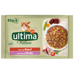 ULTIMA NATURE sachet repas Chat Bœuf & Dinde 4x85g
