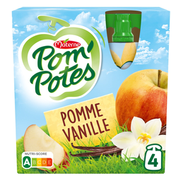 POM'POTES Apple Vanilla Fruit Pouch 4x90g
