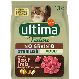 ULTIMA NATURE Croquettes Pour Chat Adulte Stérilisé Sans Céréales Boeuf ULTIMA NATURE
