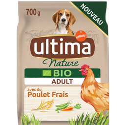 ULTIMA NATURE Croquettes au poulet riz et légumes bio pour chien 700g