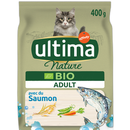 ULTIMA NATURE Croquettes au saumon avec riz et légumes bio pour chat 400g