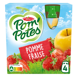 POM'POTES Apple Strawberry Fruit Puree 4 x 90 g