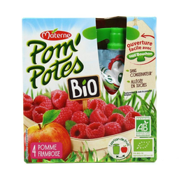 POM'POTES gourdes pomme & framboise BIO: les 4 de 90g