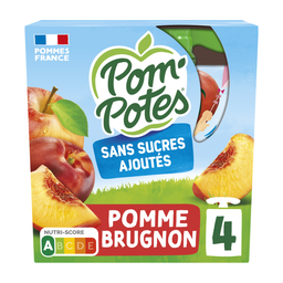 POM'POTES Compote pomme brugnon sans sucres ajoutés
