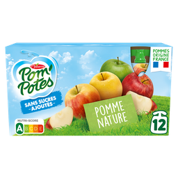 POM'POTES Compote pomme nature sans sucres ajoutés