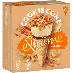 EXTREME Cônes glacés caramel cône Cookie x4 soit 284 g