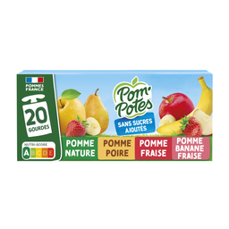 POM'POTES Gourdes compotes multivariétés sans sucres ajoutés 20x90g