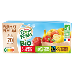 POM'POTES Organic Apple Banana Fruit Puree 20 x 90 g