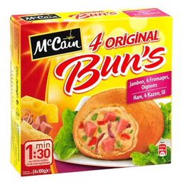 MAC CAIN Mc Bun S Fiambre/4 Queijos/Cebolas 400 g