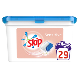 SKIP Detergente en Cápsulas Sensitive 2En1, caja de 29 cápsulas