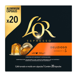 L'OR ESPRESSO Capsules de café delizioso intensité 5 compatibles Nespresso 20 capsules 104g