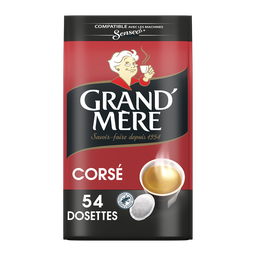 GRAND'MERE Monodoses de café compatíveis Senseo Corsé 54 monodoses