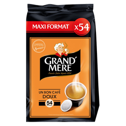GRAND'MERE Café dosettes Compatibles SENSEO doux, la boite de 54 dosettes