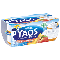 YAOS Yaourts à la Grecque sur lit de Pêches