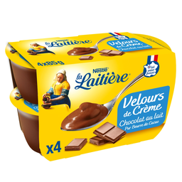 LA LAITIERE Cremas de postre chocolate 4 potes de 85 g