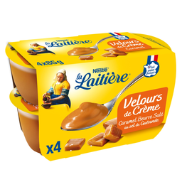 LA LAITIERE Crema de Postre Caramelo 4 tarros de 85 g