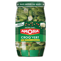 AMORA Pepinillos extra finos con 6 especias y hierbas Croqvert 205 g