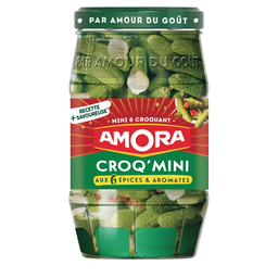 AMORA Pepinillos a las 6 Especias y Hierbas 205 g