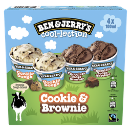 BEN & JERRY'S Mini helado The Cookie & Brownie Cool-lection 288 g