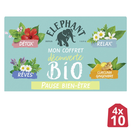 ELEPHANT Infusão bem-estar caixa descoberta 40 saquetas