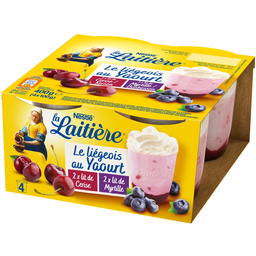 LA LAITIERE Liégeois Yogurt Blueberry Cherry 4 pots of 100 g