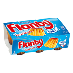 FLANBY Pudim de baunilha com cobertura de caramelo 6 x 100 g