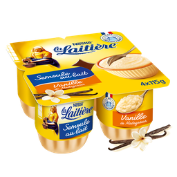 LA LAITIERE Semolina with Madagascar Vanilla 4 pots of 115 g