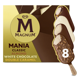 MAGNUM Gelado em Pau Classic, Amêndoa, Chocolate Branco & Duplo Caramelo 626 g