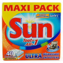 SUN Lave Vaisselle Tout En 1 Ultra Degraissant 40 Doses
