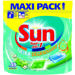 SUN Capsules Lave-Vaisselle Tout En 1 Ultra Dégraissant 33 unités